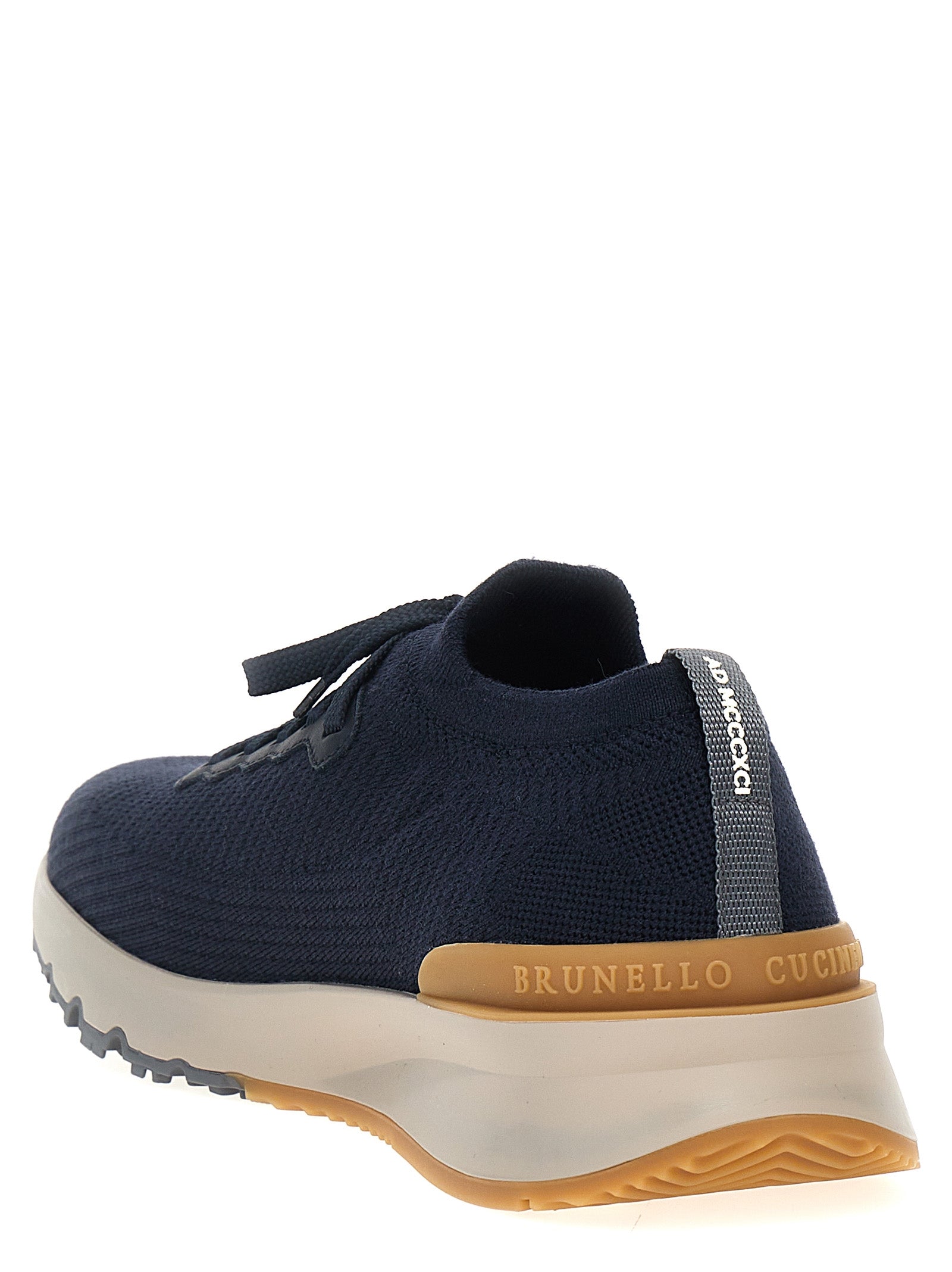 Zapatillas deportivas de lana azul Brunello Cucinelli