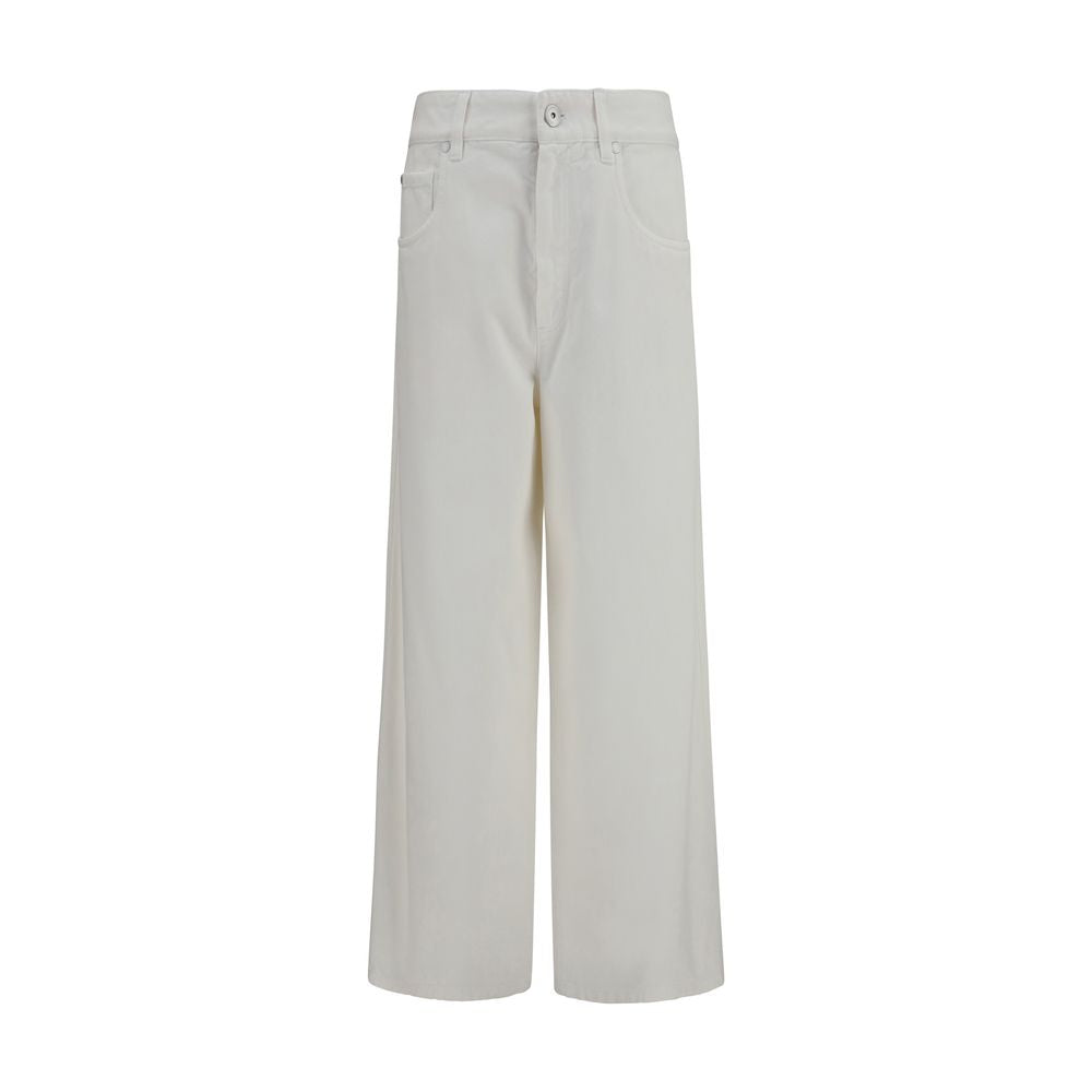 Brunello Cucinelli Pantalones Vaqueros de Algodón Beige