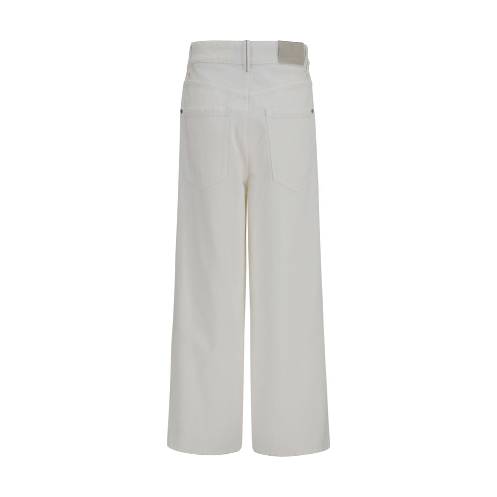 Brunello Cucinelli Pantalones Vaqueros de Algodón Beige
