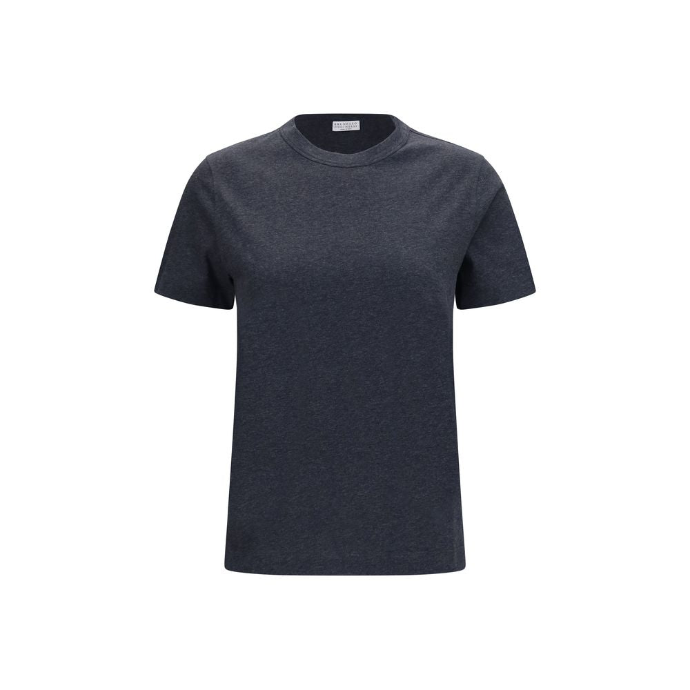 Camiseta de algodón gris Brunello Cucinelli