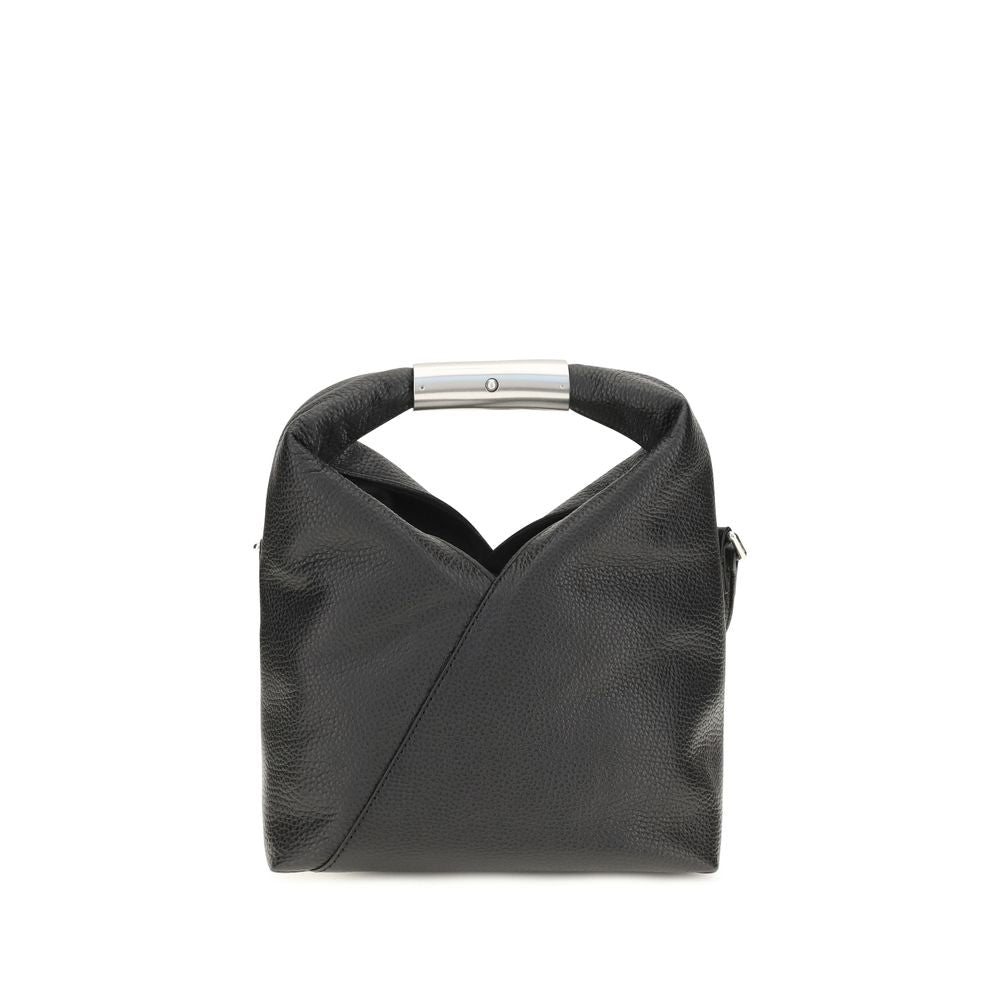 Bolso de Hombro MM6 en Piel de Becerro Negra (Bos Taurus)