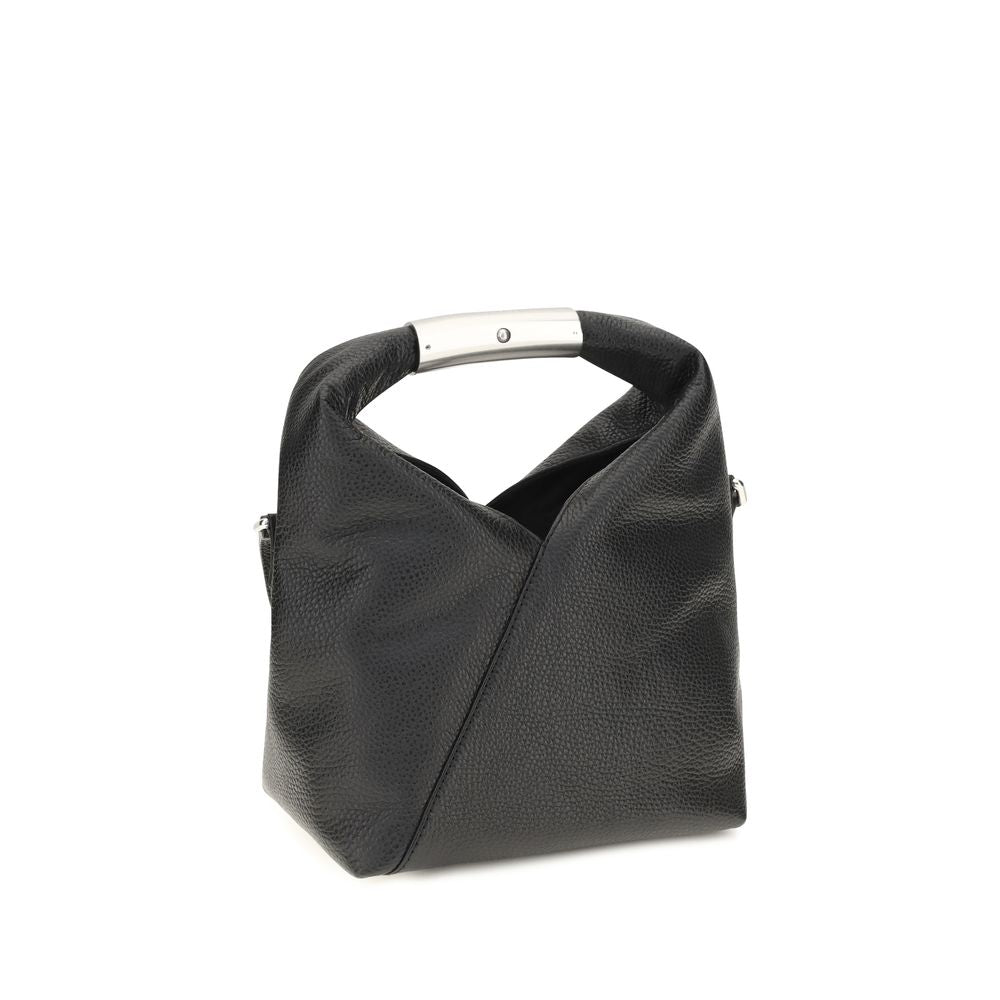 Bolso de Hombro MM6 en Piel de Becerro Negra (Bos Taurus)