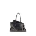 The Attico Black Calf Leather Bos Taurus Shoulder Bag