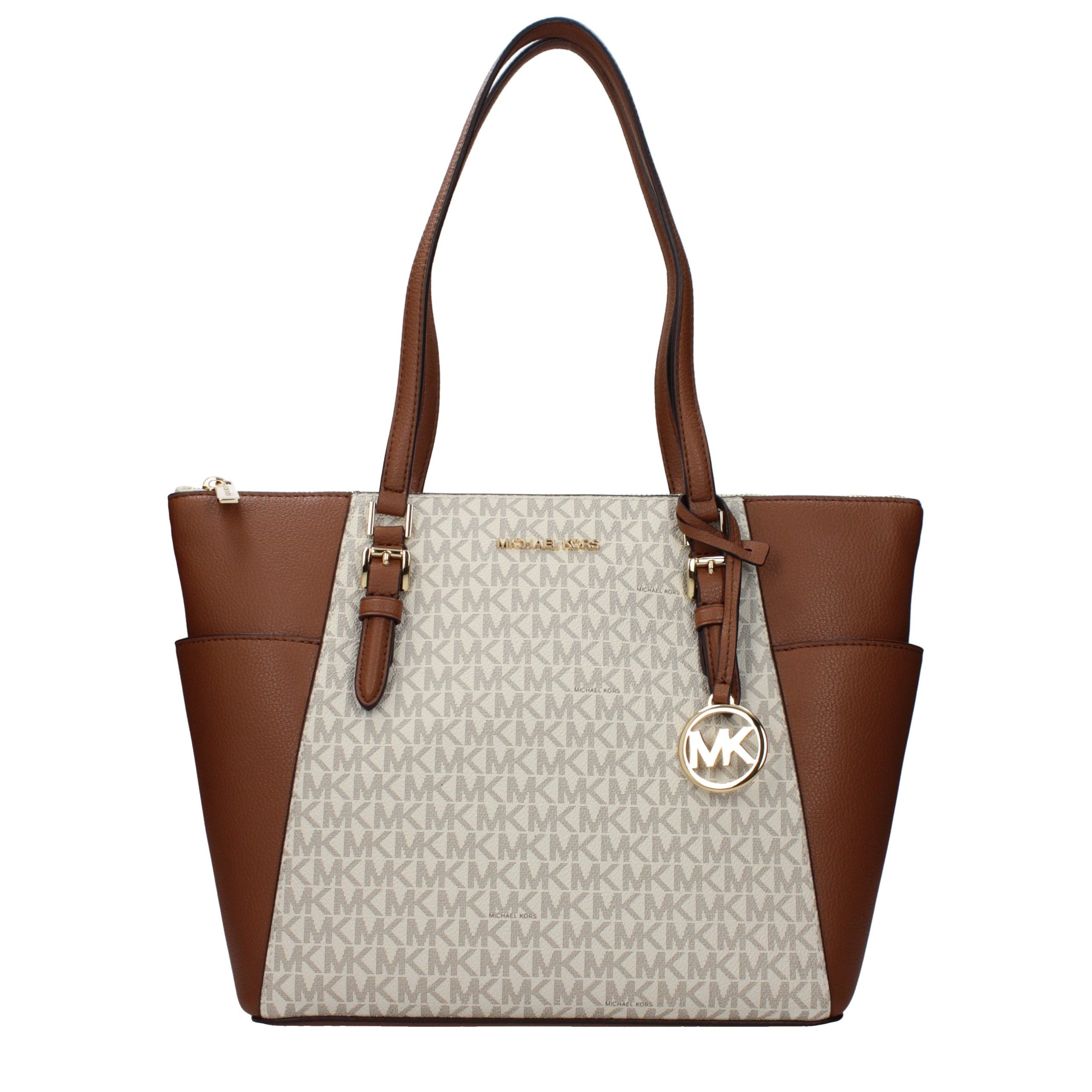Bolso de hombro Michael Kors de cuero beige