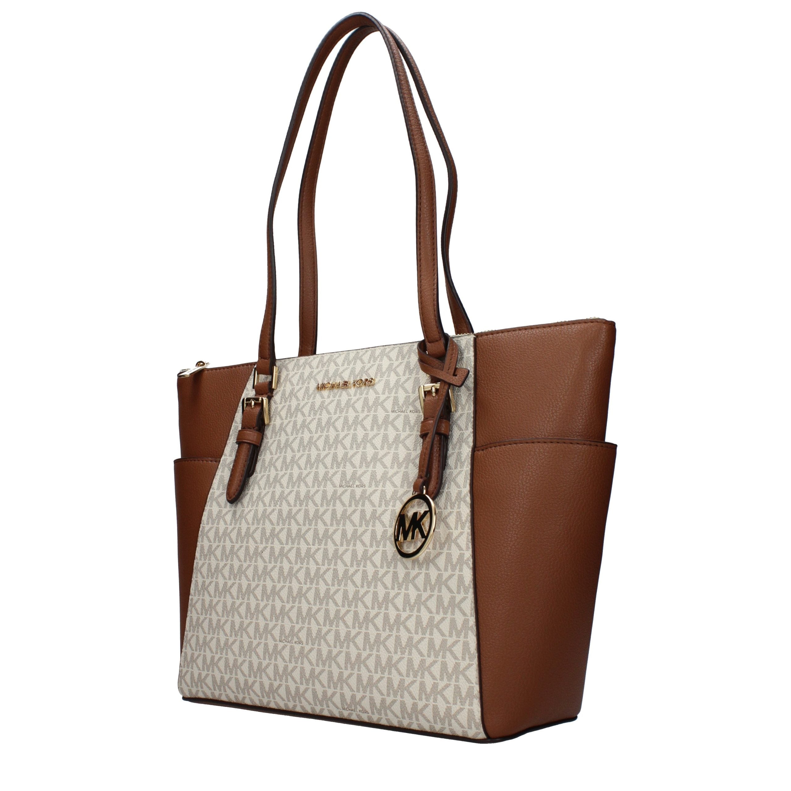 Bolso de hombro Michael Kors de cuero beige
