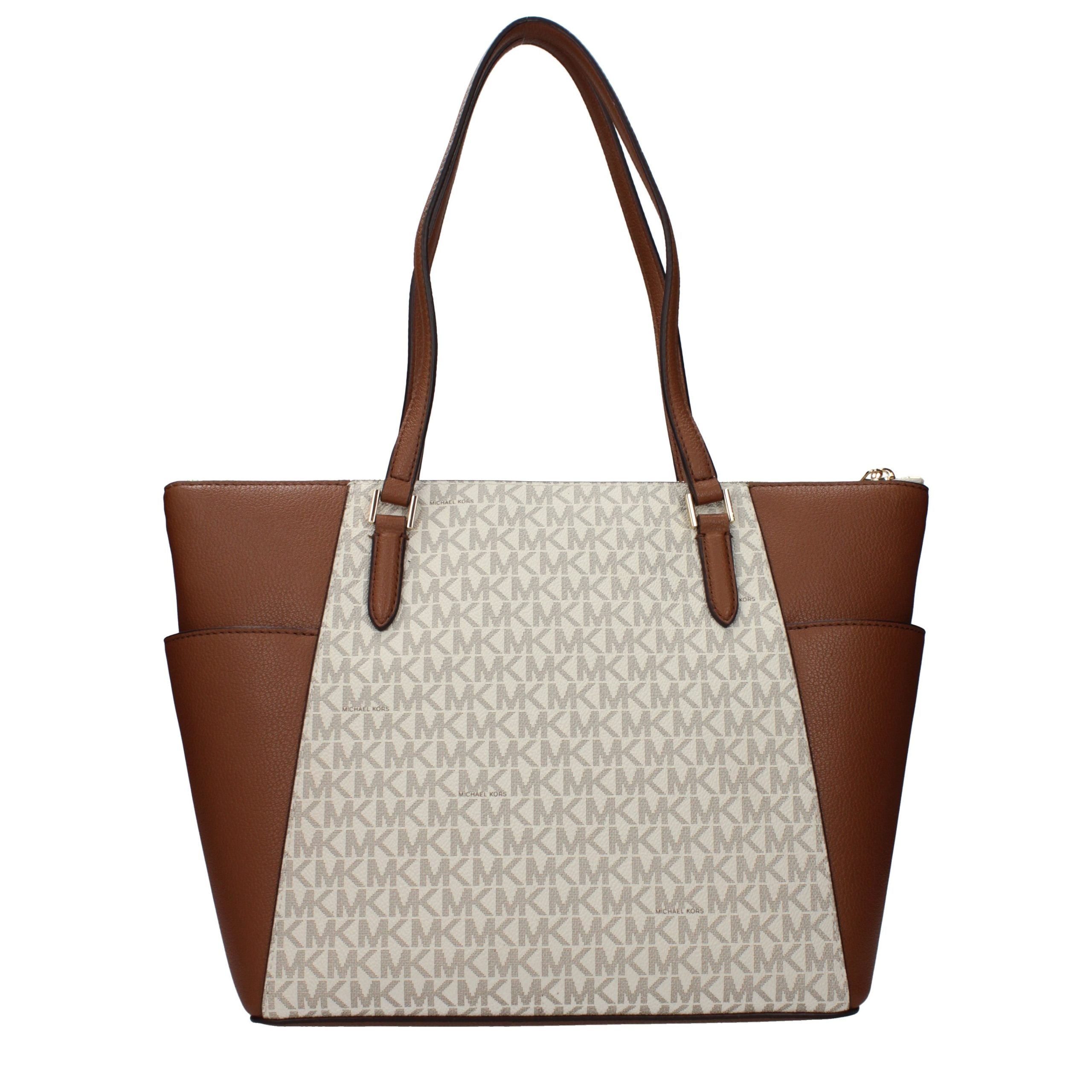 Bolso de hombro Michael Kors de cuero beige