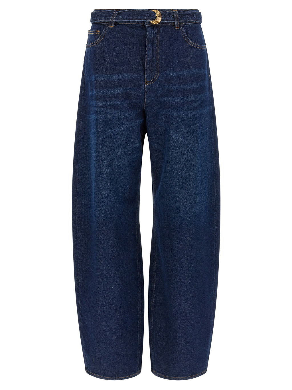 Twinset Blue Cotton High-Waisted Jean