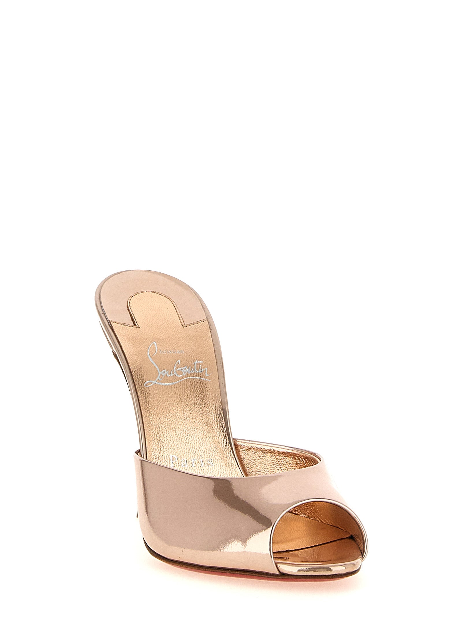 Christian Louboutin Gold Calfskin Stiletto Heel Sandals