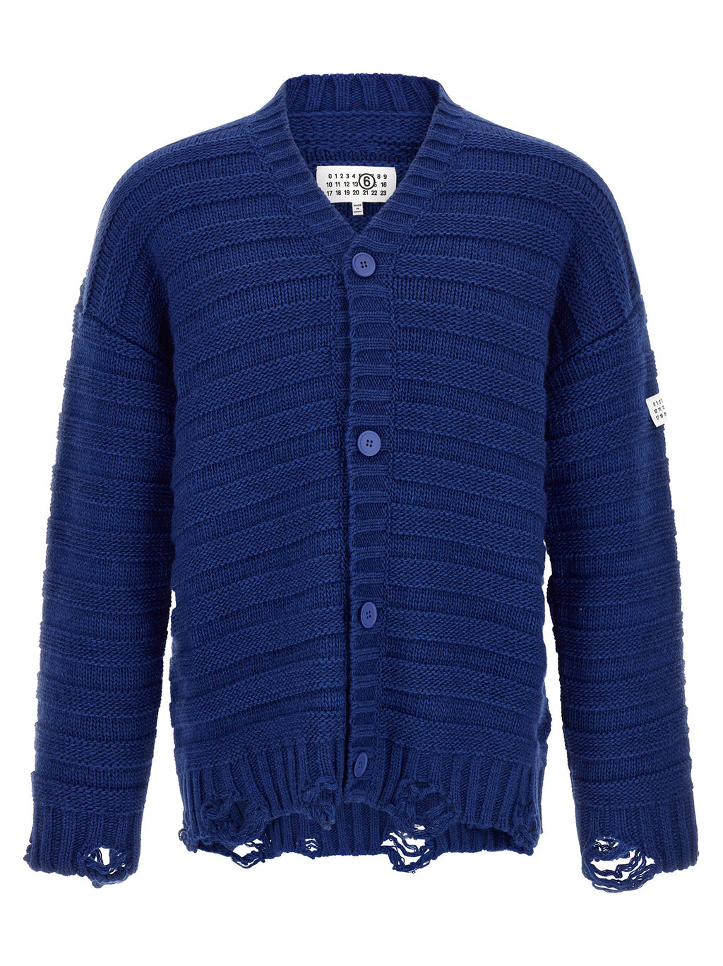 MM6 Maison Margiela Blue Virgin Wool Cardigan