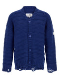 MM6 Maison Margiela Blue Virgin Wool Cardigan