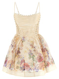 Zimmermann Beige Linen Short Dress