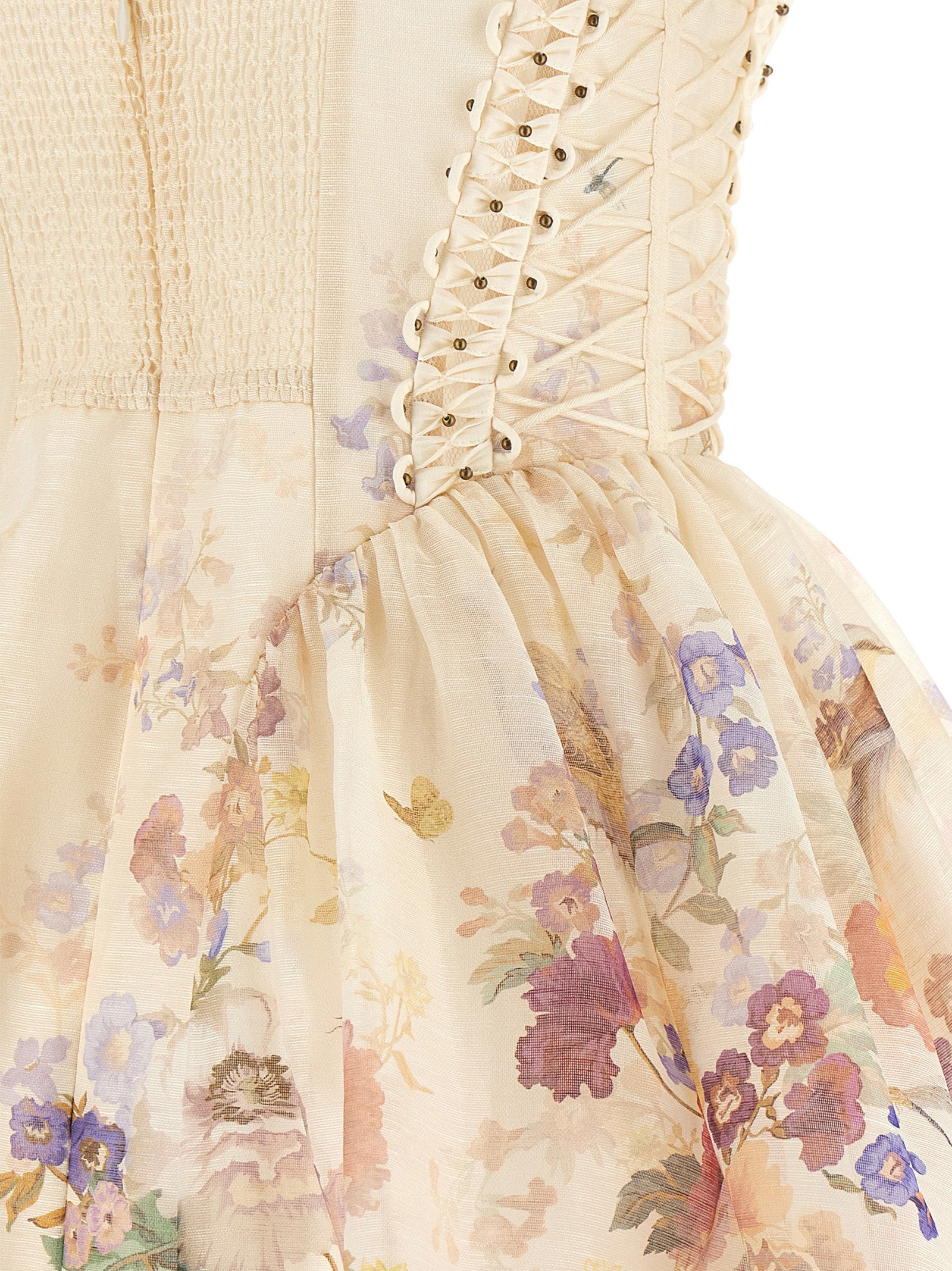 Zimmermann Beige Linen Short Dress