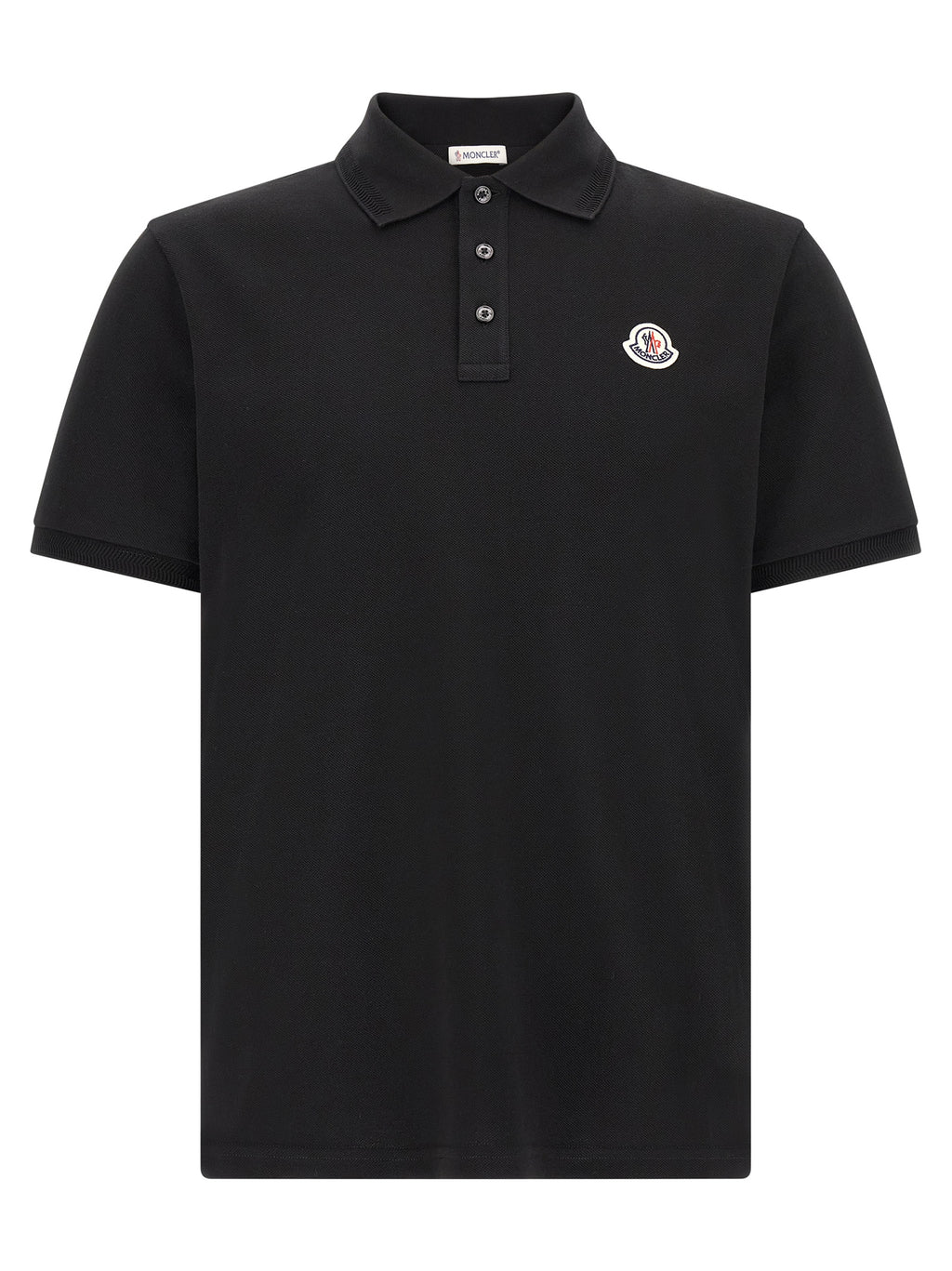 Moncler Black Cotton Polo Shirt