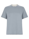 Brunello Cucinelli Blue Cotton T-Shirt