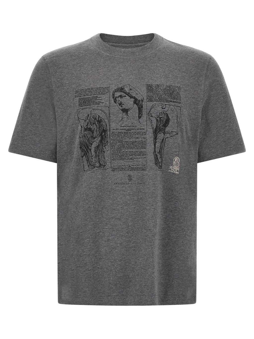 Brunello Cucinelli Gray Cotton T-Shirt