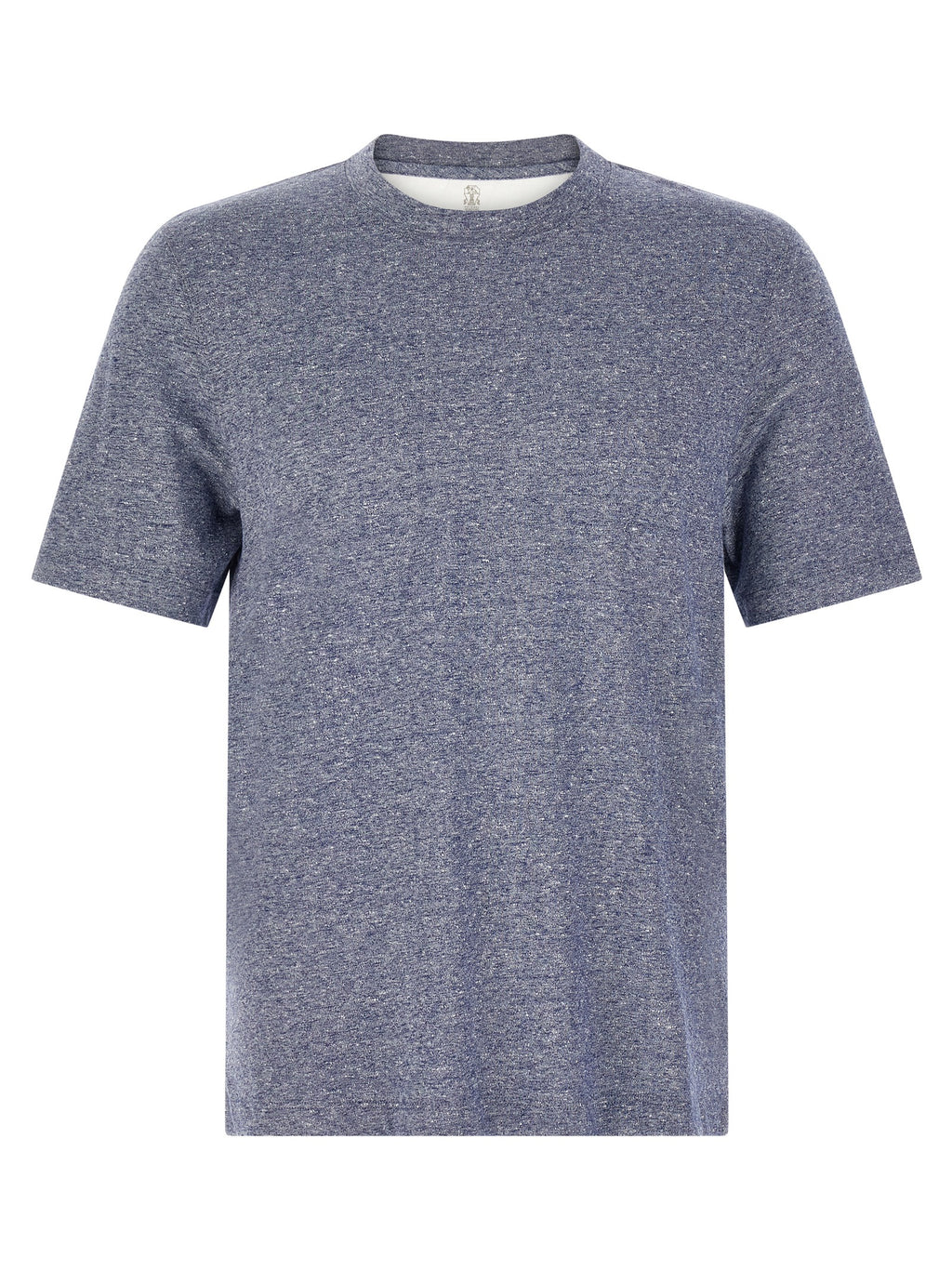 Camiseta de lino azul Brunello Cucinelli