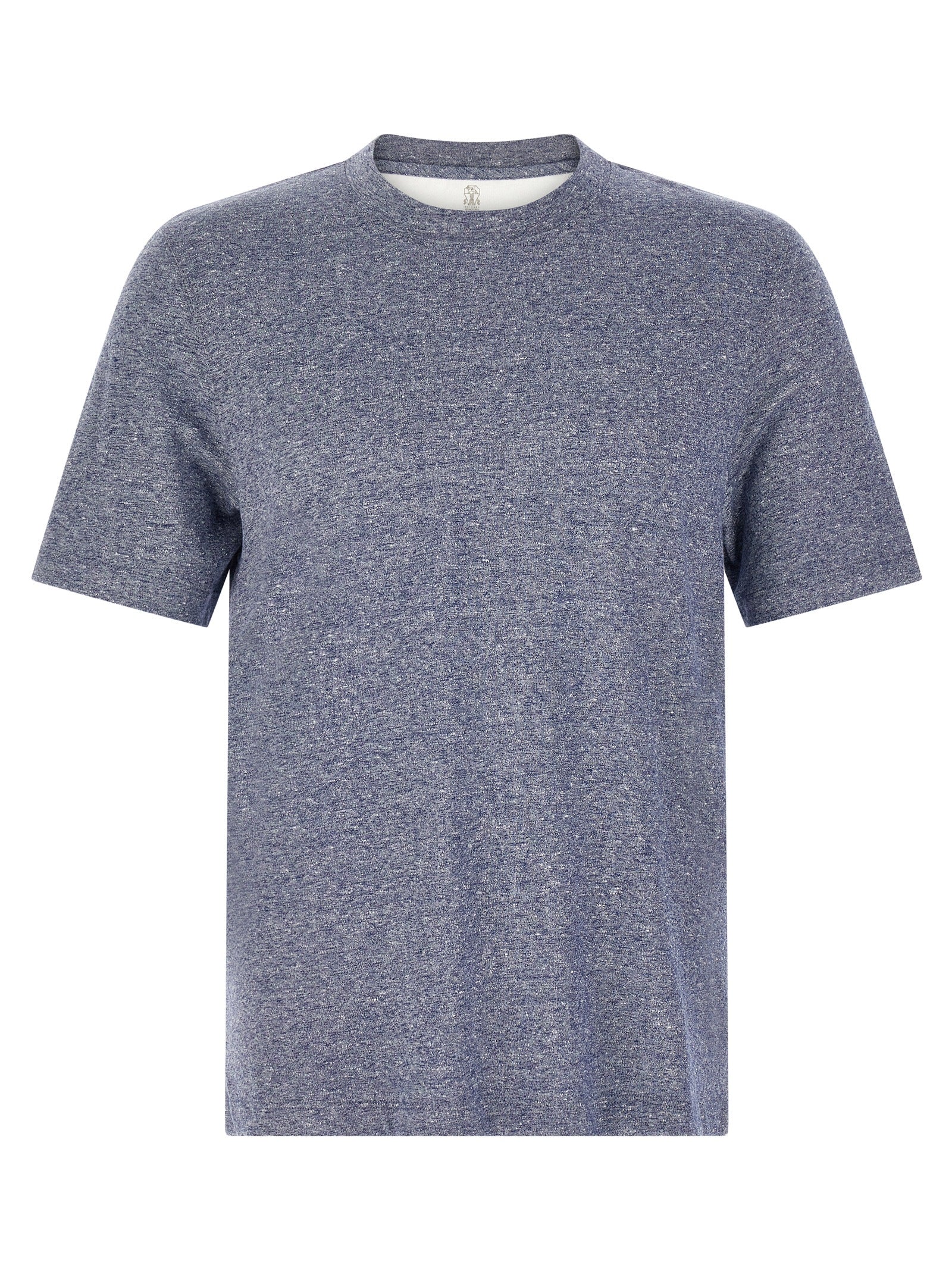 Camiseta de lino azul Brunello Cucinelli