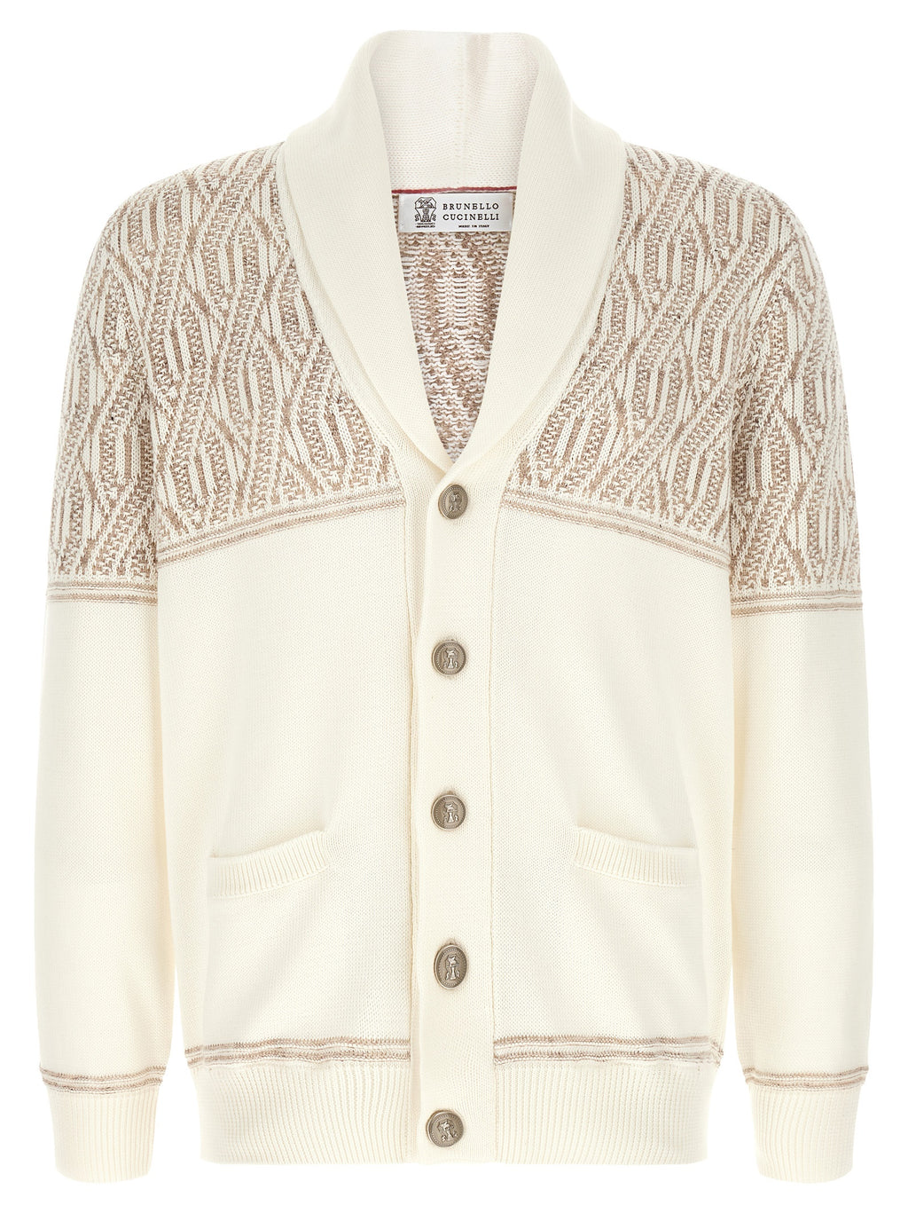 Cárdigan Brunello Cucinelli de algodón beige