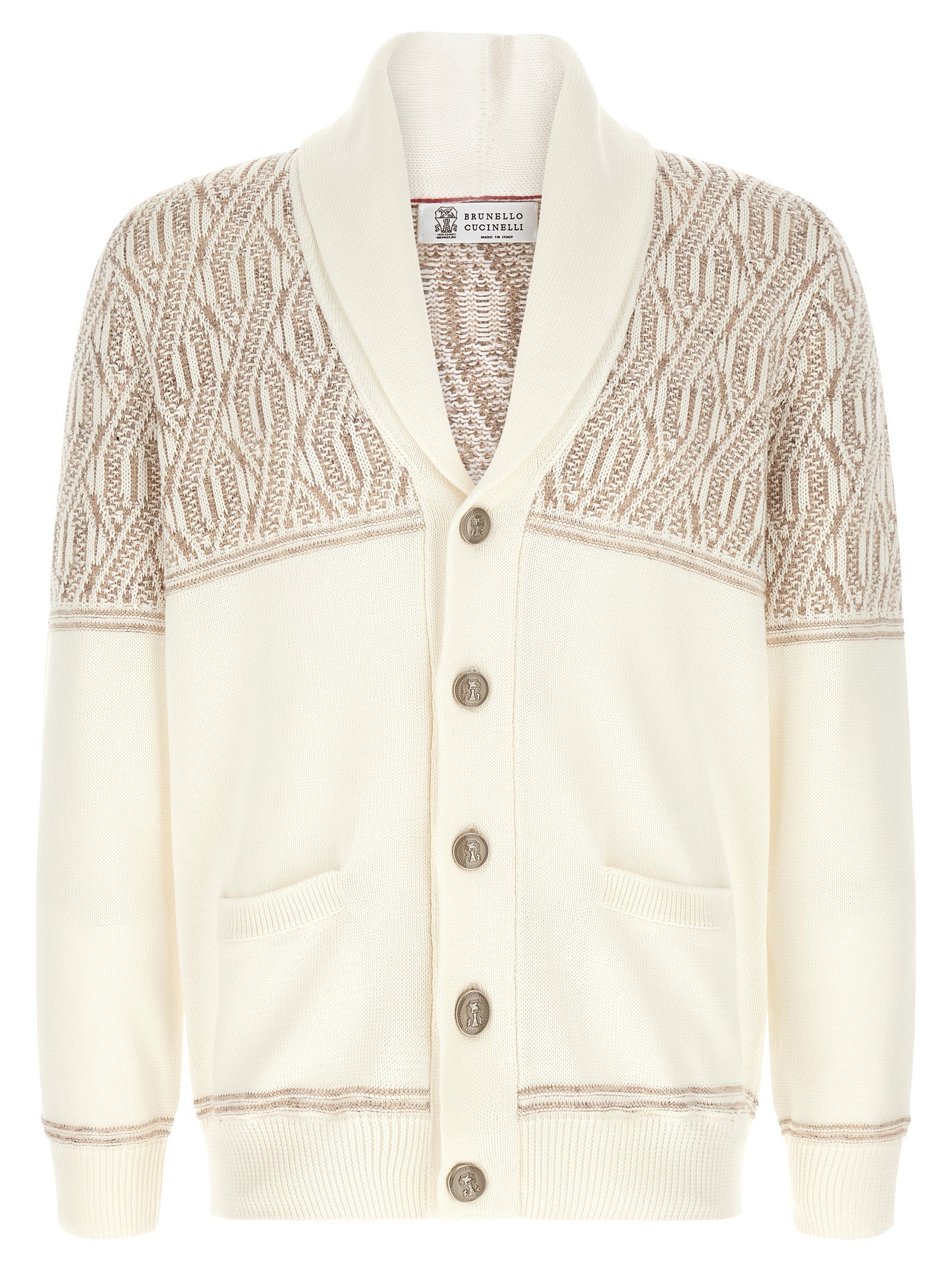 Cárdigan Brunello Cucinelli de algodón beige