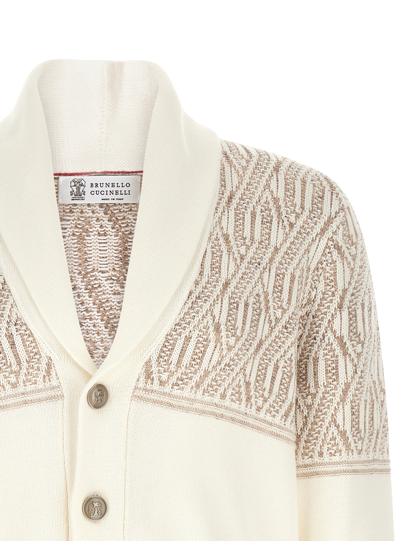 Cárdigan Brunello Cucinelli de algodón beige