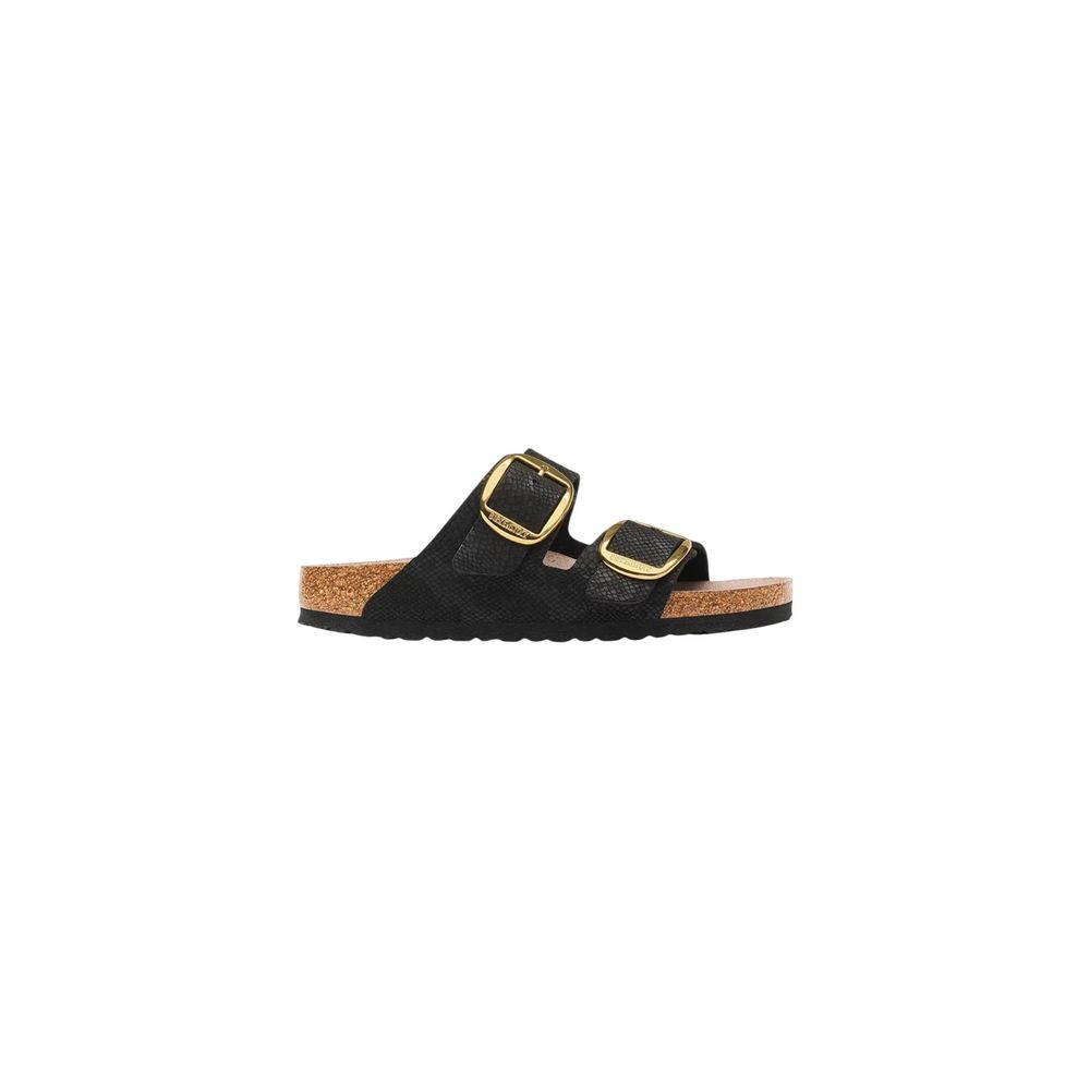 Sandalias planas de mujer Birkenstock de material sintético negro
