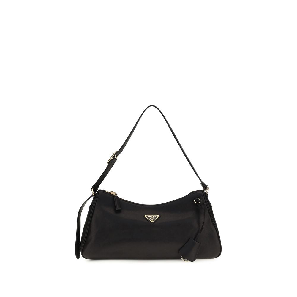 Bolso de hombro Prada de piel de becerro negra Bos Taurus