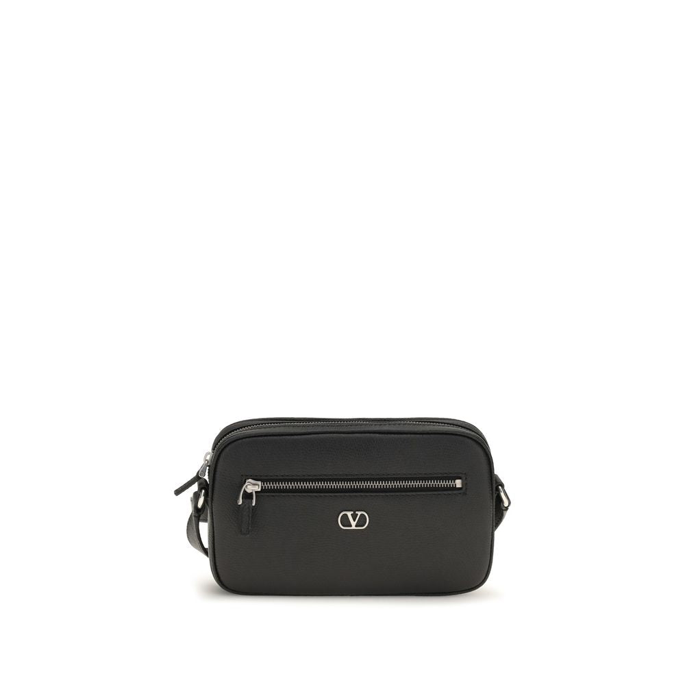 Cartera Valentino Garavani de piel de becerro negra Bos Taurus