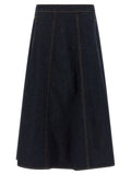 Alberta Ferretti Blue Cotton Mini Skirt