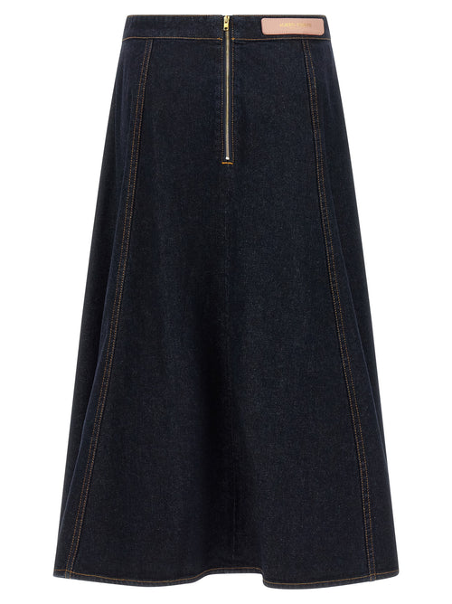 Mini-jupe en coton bleu Alberta Ferretti