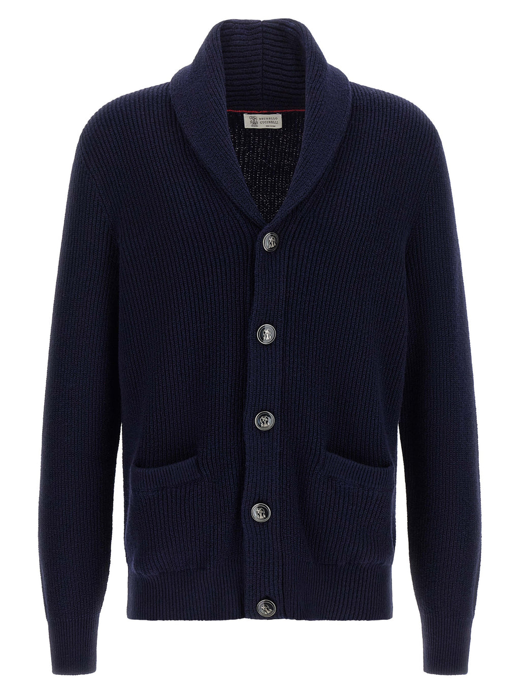 Cárdigan azul de algodón Brunello Cucinelli