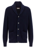 Cárdigan azul de algodón Brunello Cucinelli