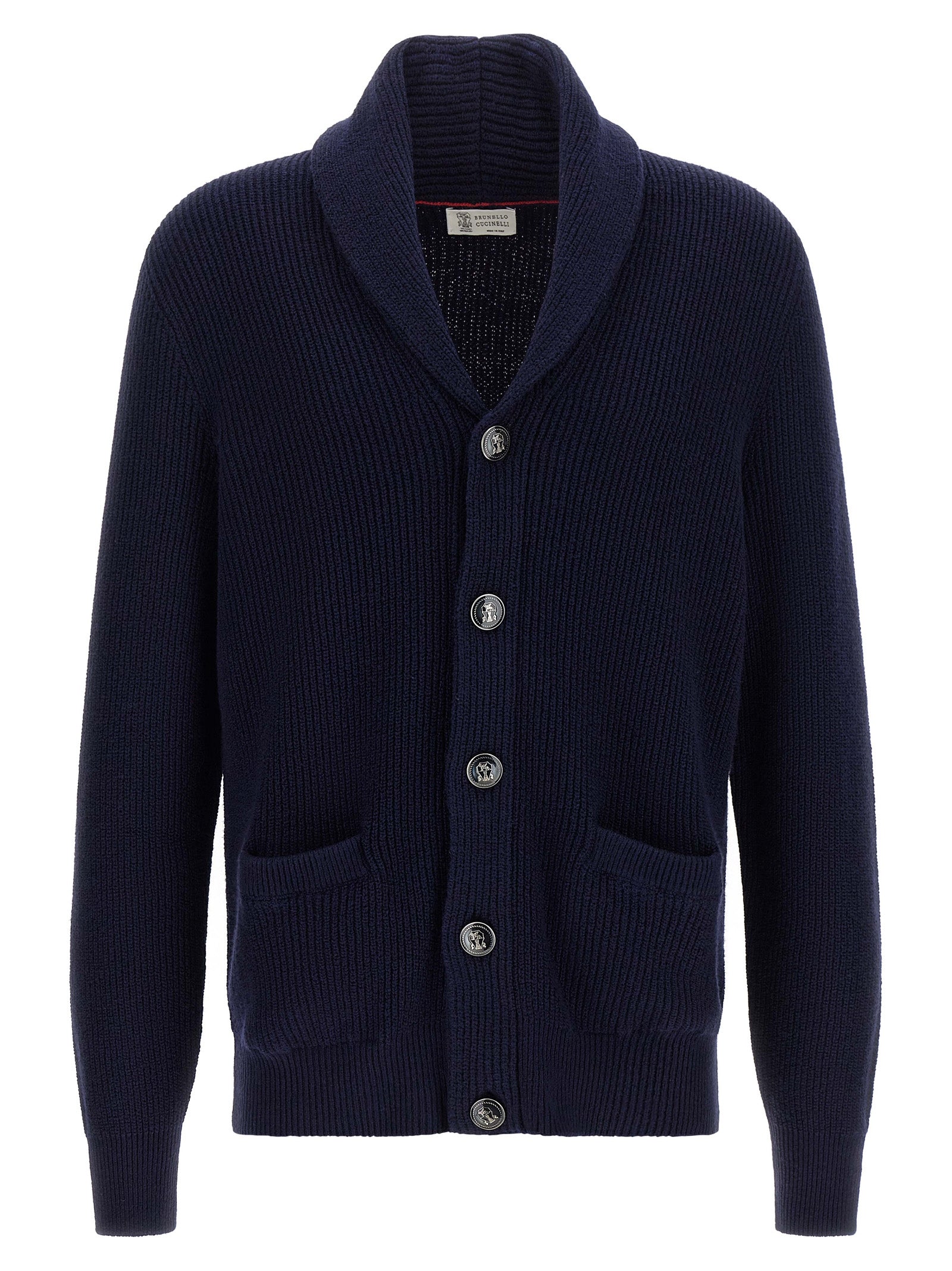 Cárdigan azul de algodón Brunello Cucinelli