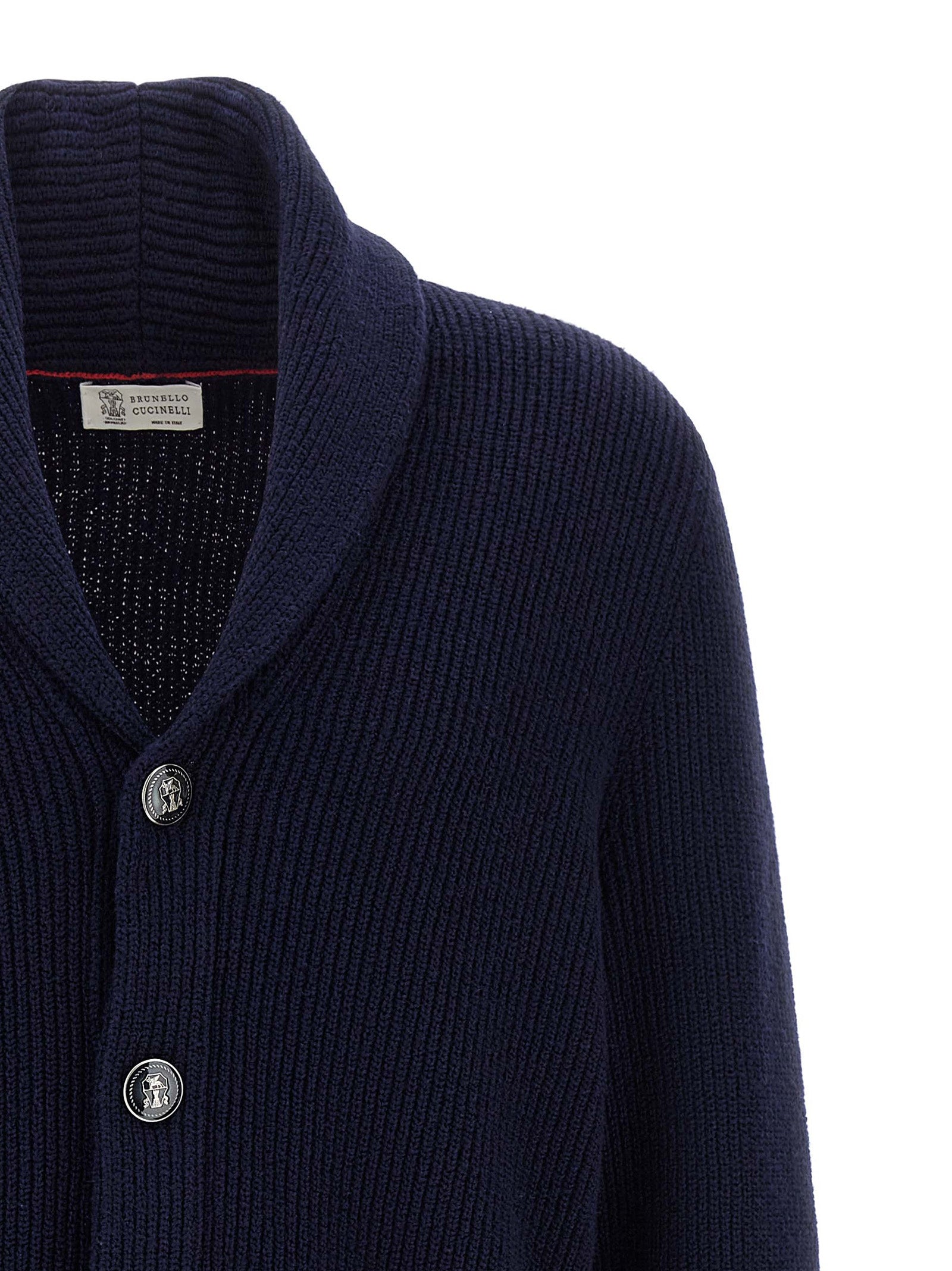 Cárdigan azul de algodón Brunello Cucinelli
