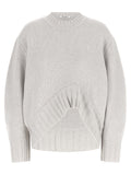The Attico Gray Virgin Wool Cardigan