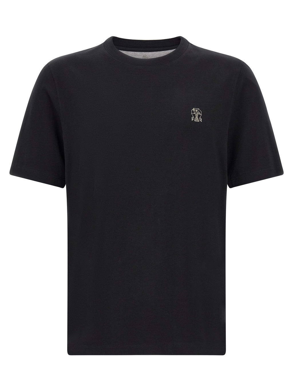 Camiseta de algodón negra Brunello Cucinelli