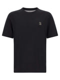Camiseta de algodón negra Brunello Cucinelli