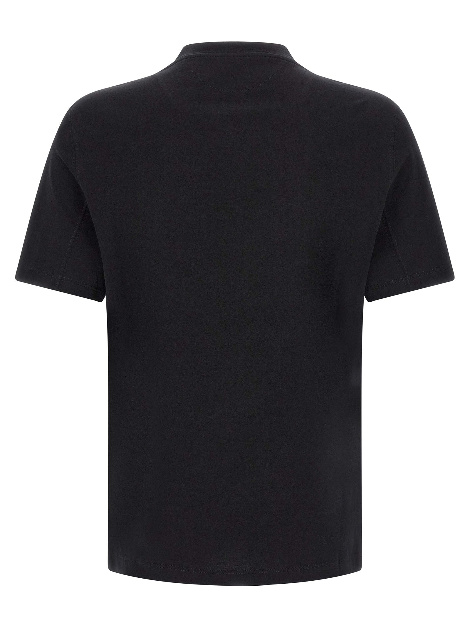Camiseta de algodón negra Brunello Cucinelli