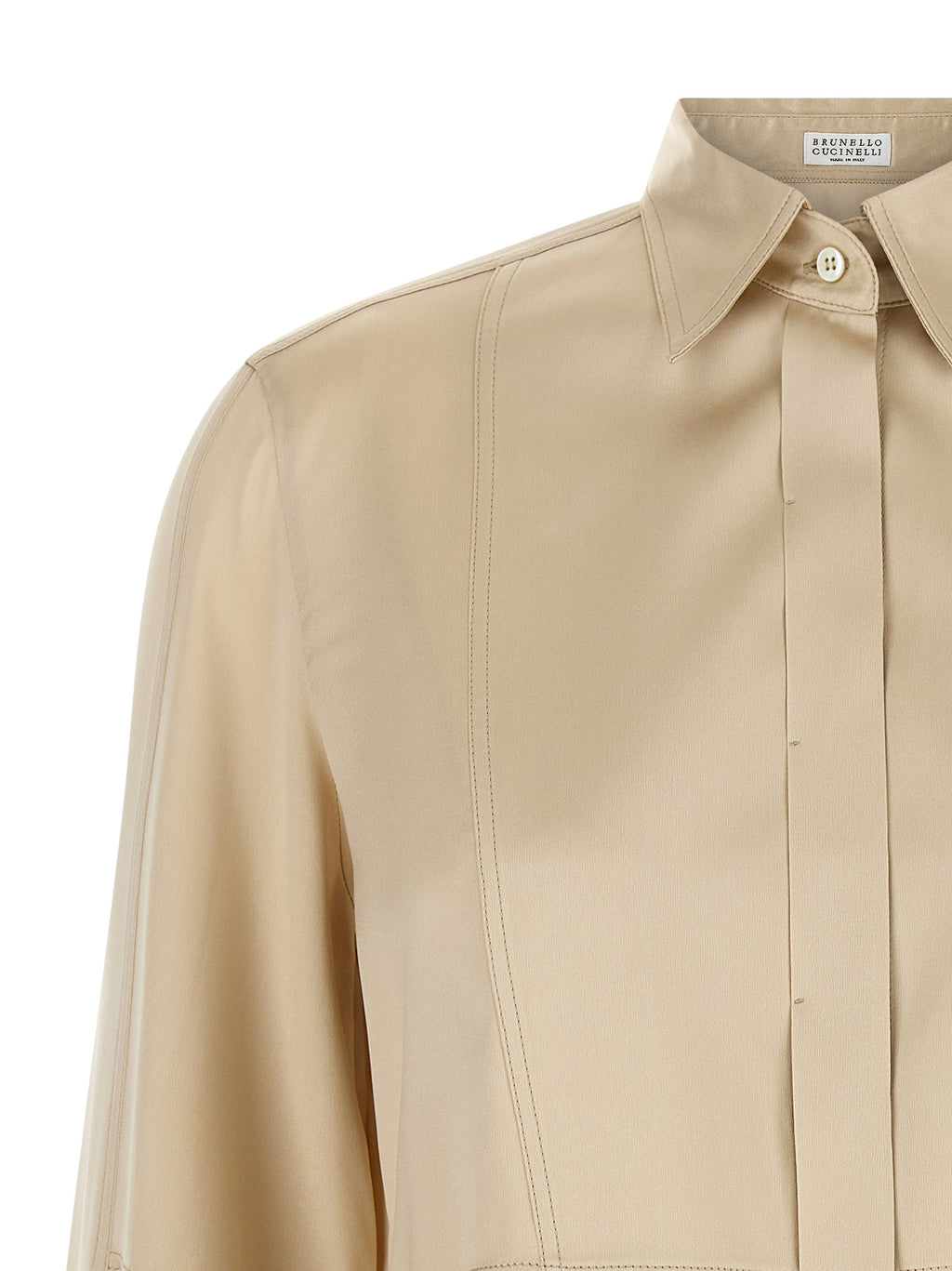 Brunello Cucinelli Beige Silk Blouse