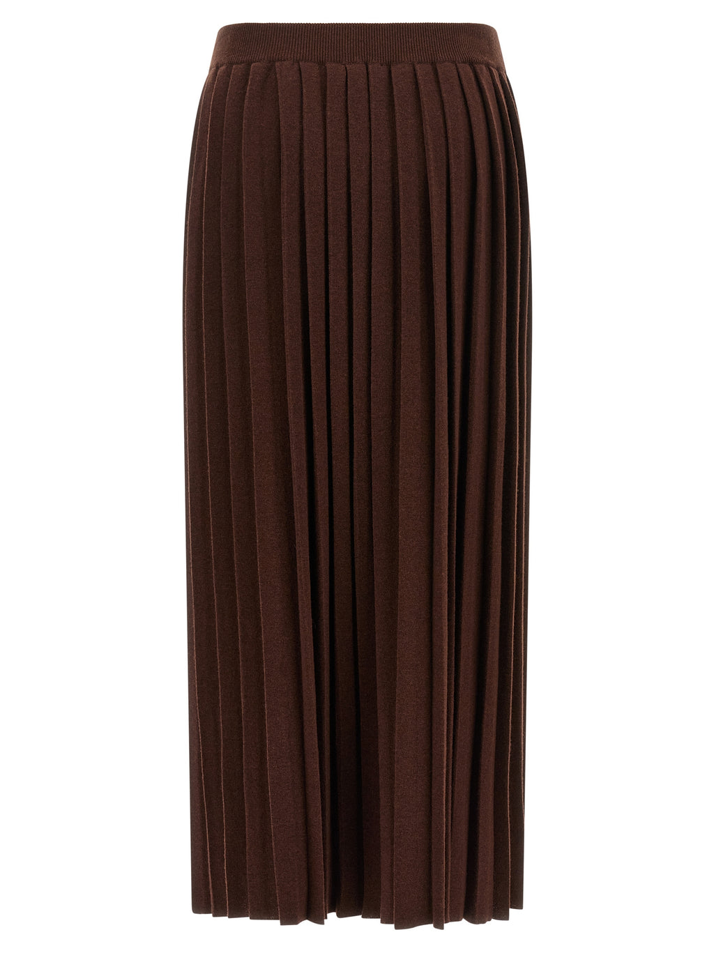 Fabiana Filippi Brown Virgin Wool Midi Skirt