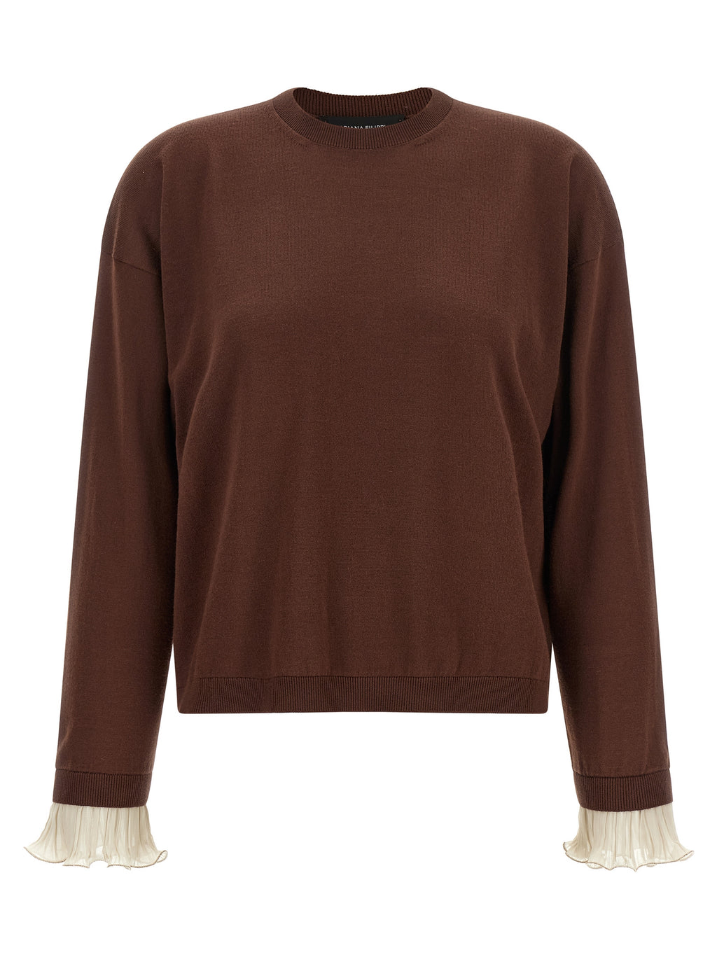 Fabiana Filippi Brown Virgin Wool Cardigan