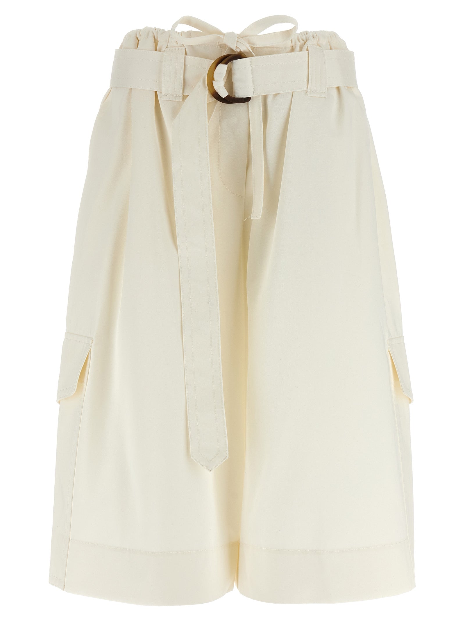 Pantalones cortos bermudas de algodón blanco Zimmermann