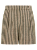 Shorts bermudas de lino bicolor Brunello Cucinelli