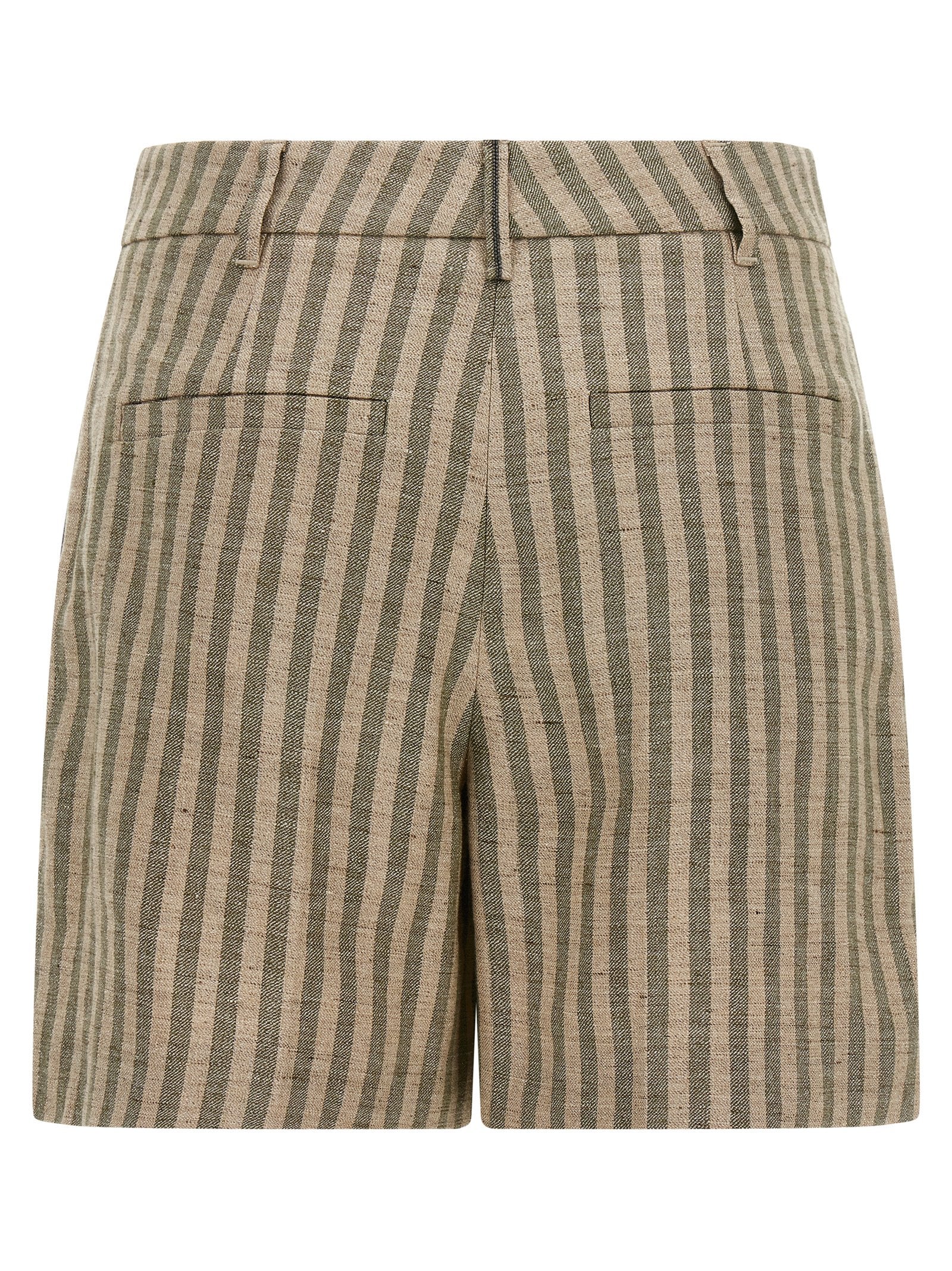 Shorts bermudas de lino bicolor Brunello Cucinelli