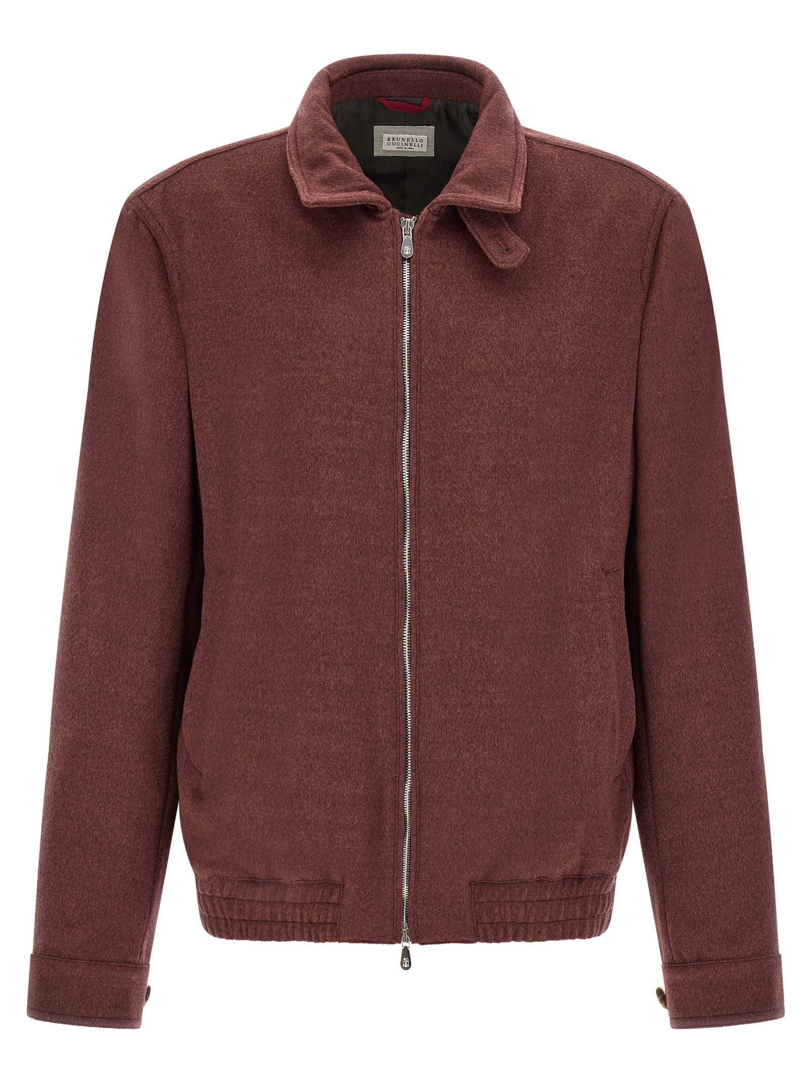 Cazadora bomber de lana virgen Burdeos de Brunello Cucinelli