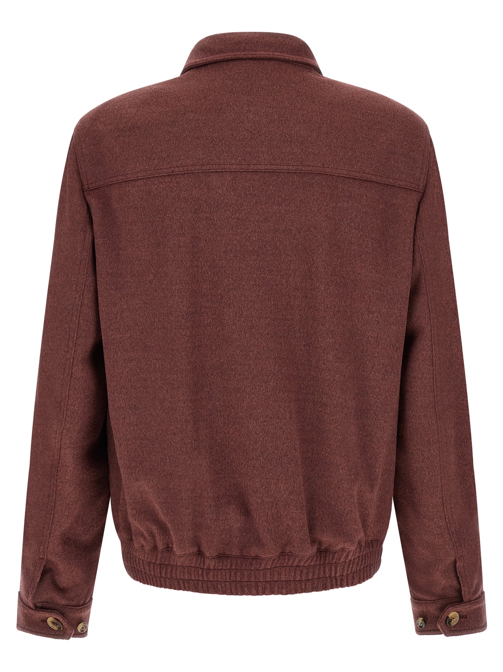 Cazadora bomber de lana virgen Burdeos de Brunello Cucinelli