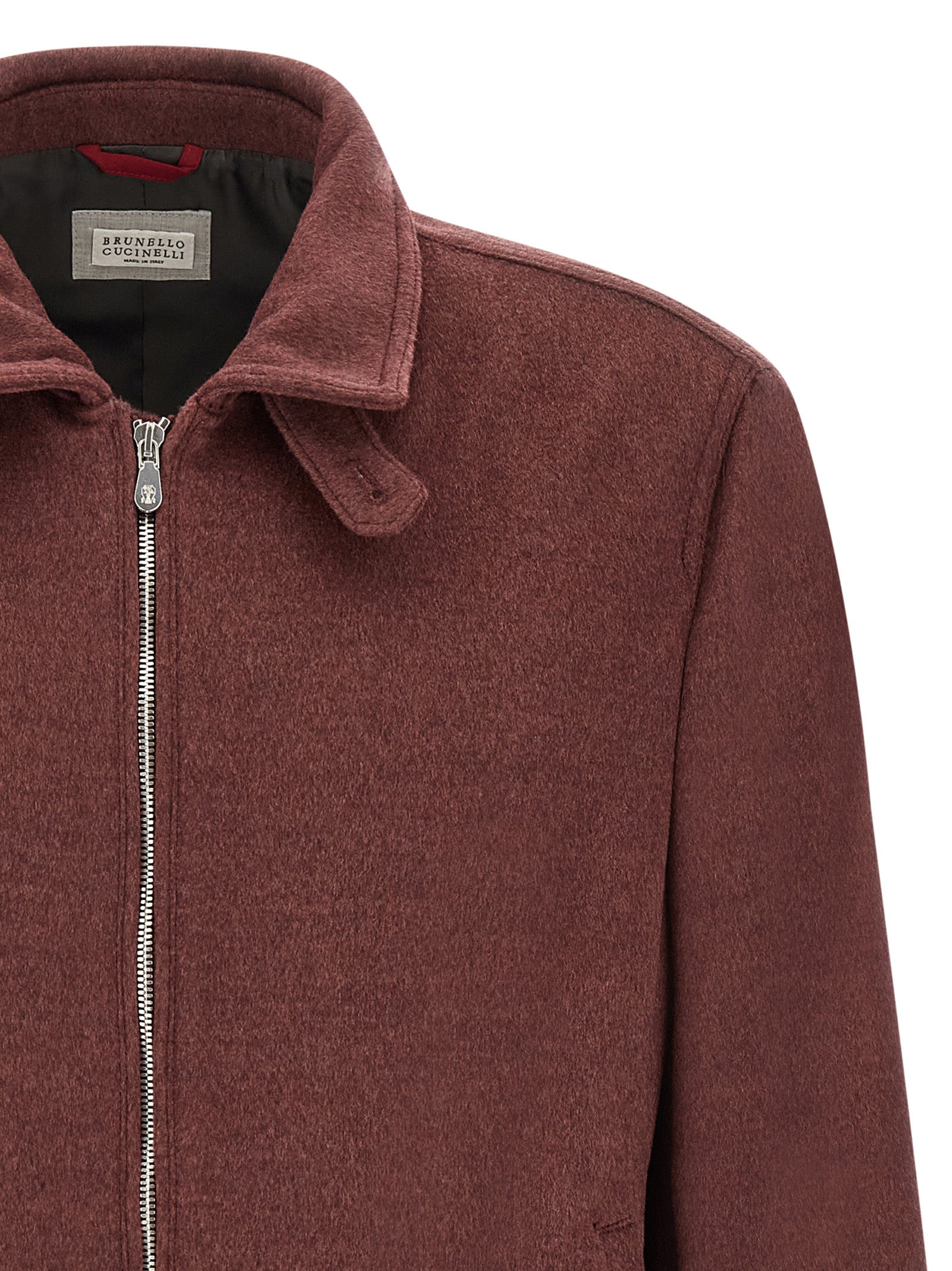 Cazadora bomber de lana virgen Burdeos de Brunello Cucinelli