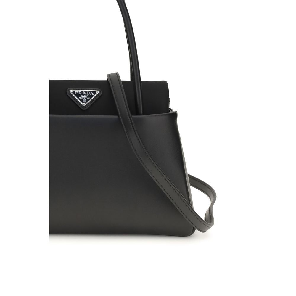 Bolso de mano Prada de piel de becerro negra Bos Taurus