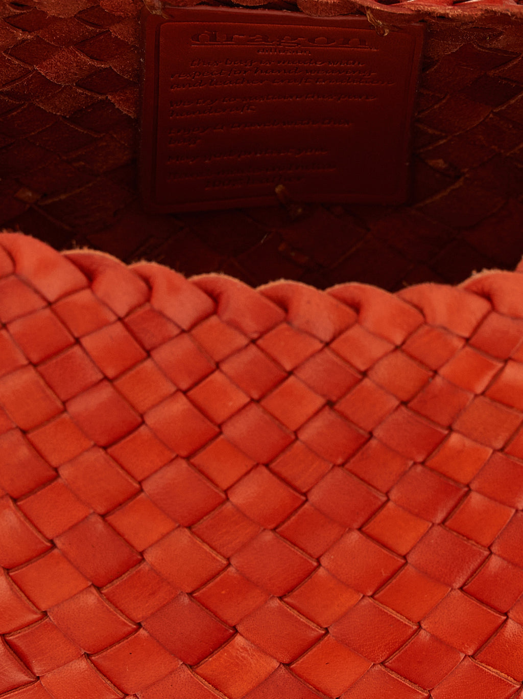 Bolso de Hombro Dragon Diffusion de Piel de Becerro Naranja
