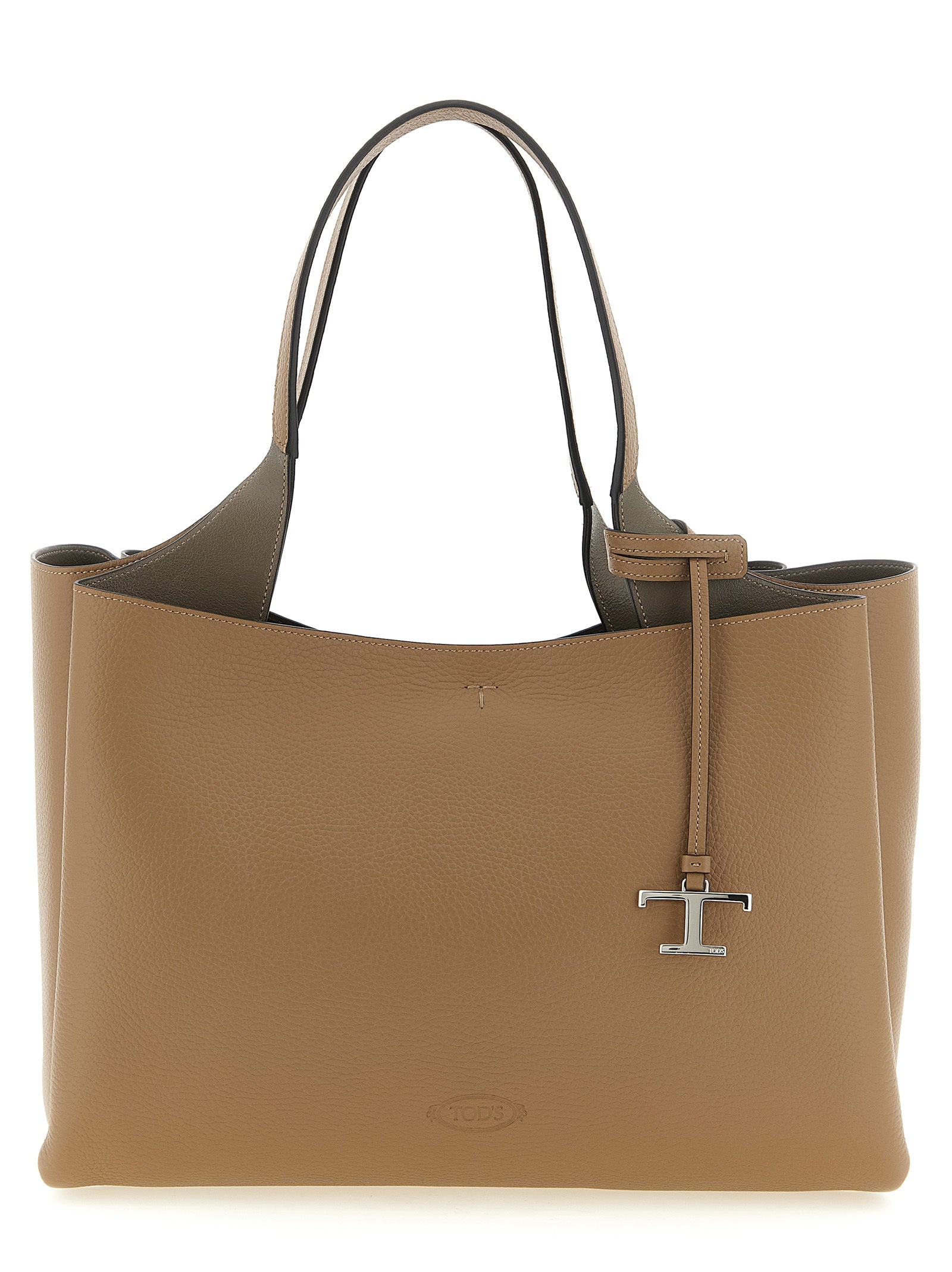 Bolso Tote de Piel de Becerro Marrón Tod's