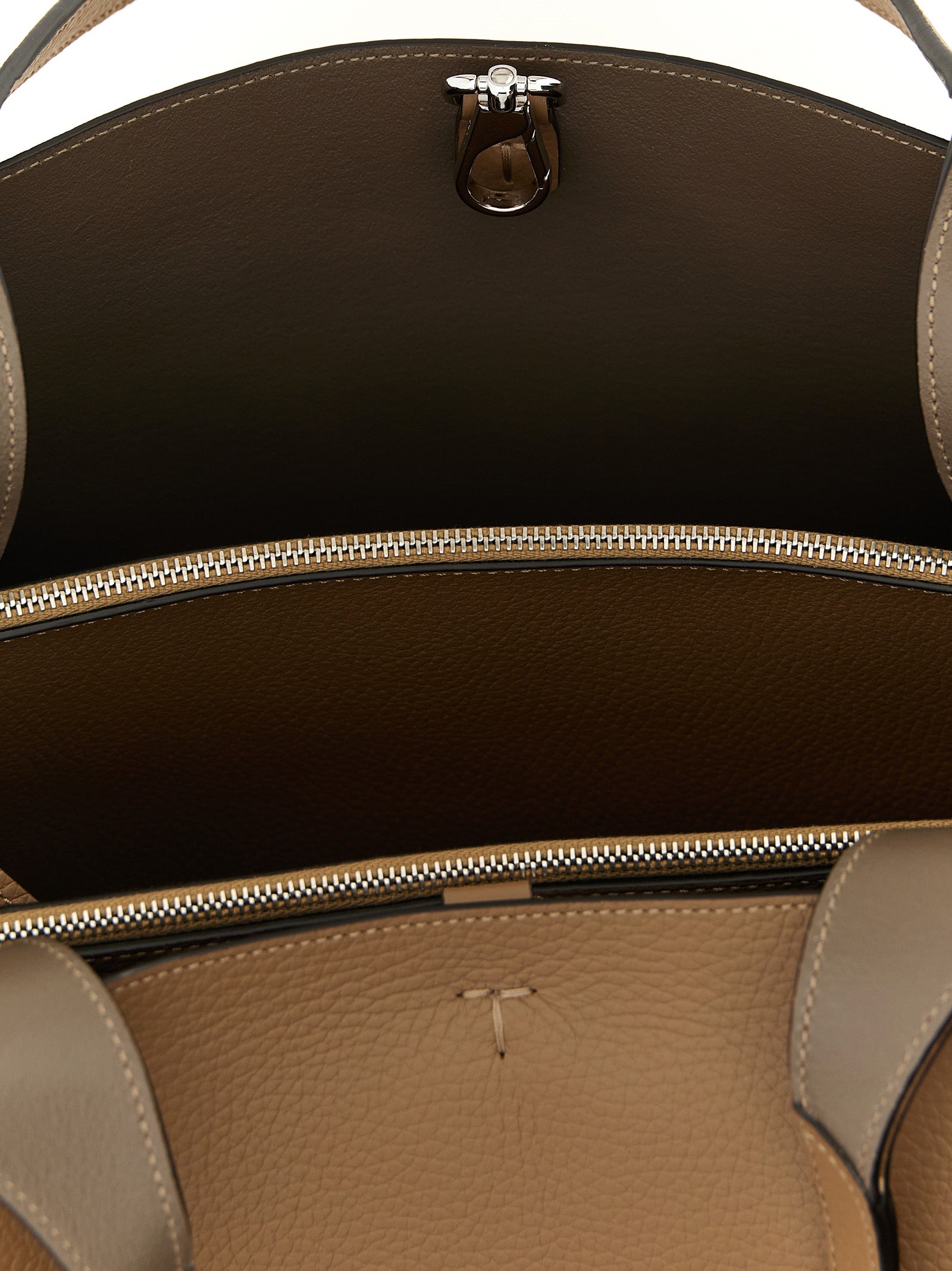 Bolso Tote de Piel de Becerro Marrón Tod's